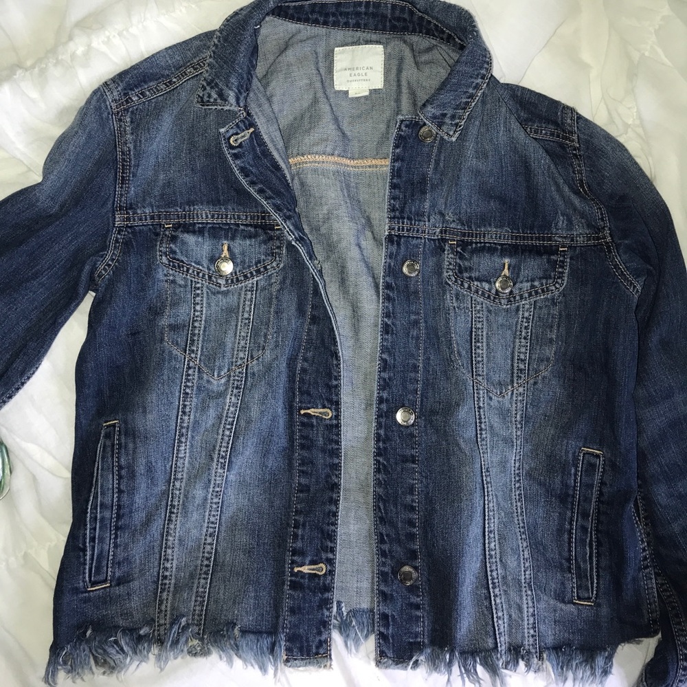 Brand new American Eagle frayed jean jacket